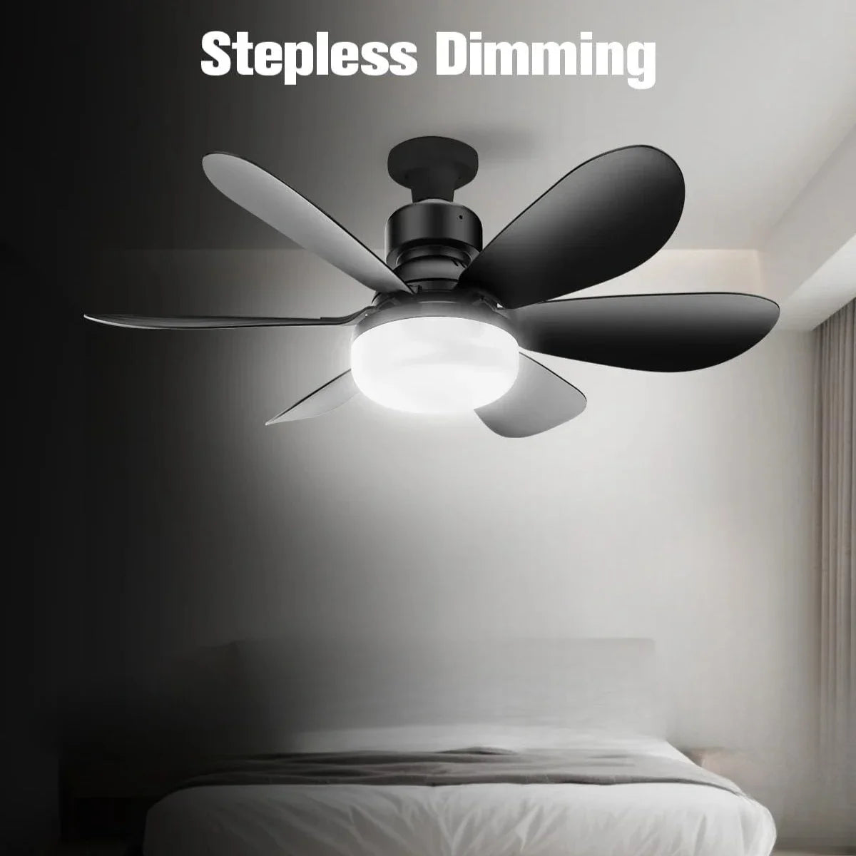 LED Ceiling Fan Light – E27, Remote Dimming, 30W
