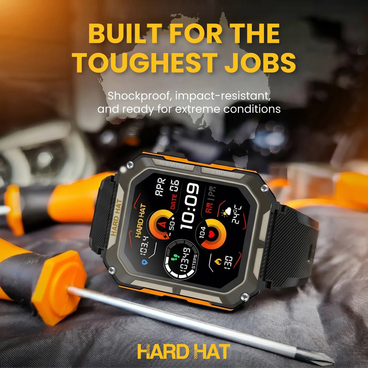 C20 Pro Military Smart Watch – Bluetooth Calls, IP68 Waterproof & Health Tracking
