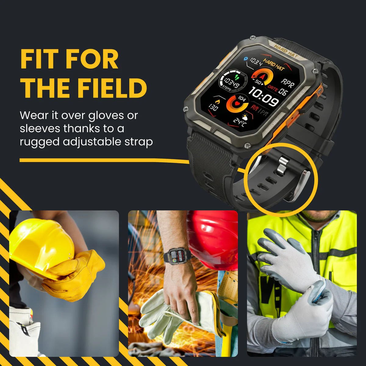 C20 Pro Military Smart Watch – Bluetooth Calls, IP68 Waterproof & Health Tracking