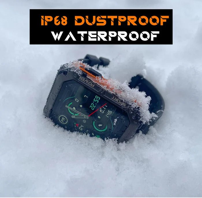C20 Pro Military Smart Watch – Bluetooth Calls, IP68 Waterproof & Health Tracking