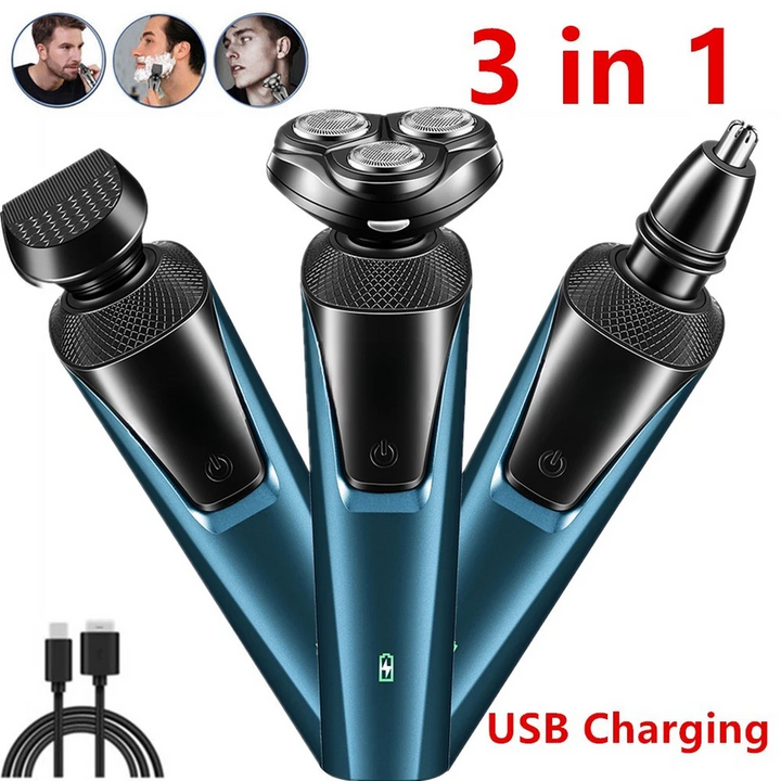 3-in-1 Electric Razor for Men with Trimmer and Shaver