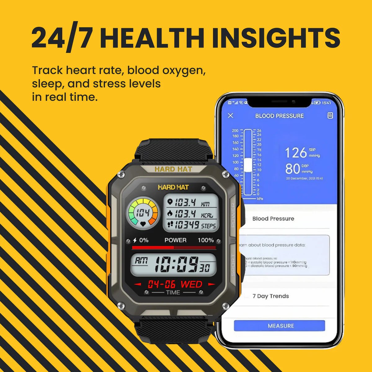 C20 Pro Military Smart Watch – Bluetooth Calls, IP68 Waterproof & Health Tracking