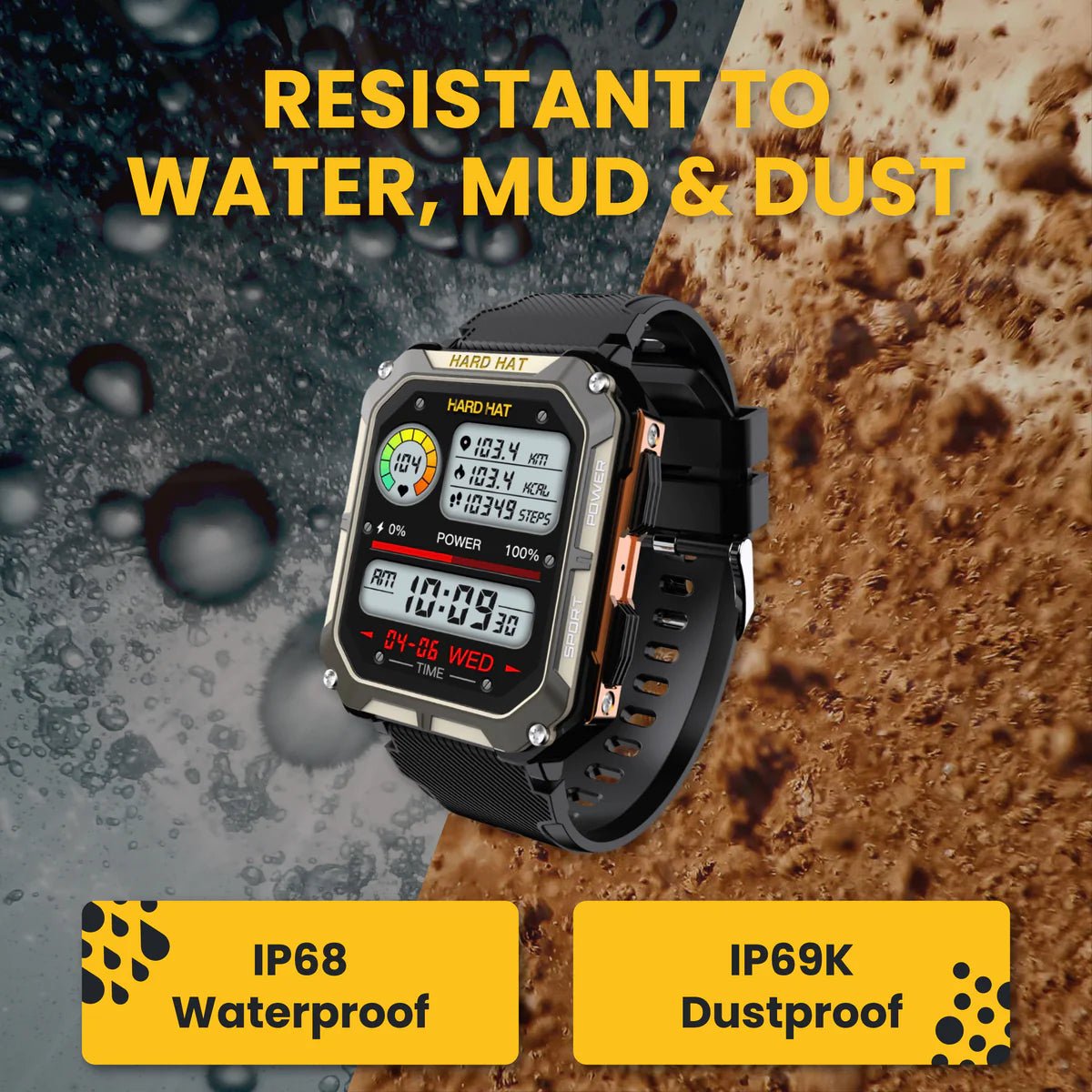 C20 Pro Military Smart Watch – Bluetooth Calls, IP68 Waterproof & Health Tracking
