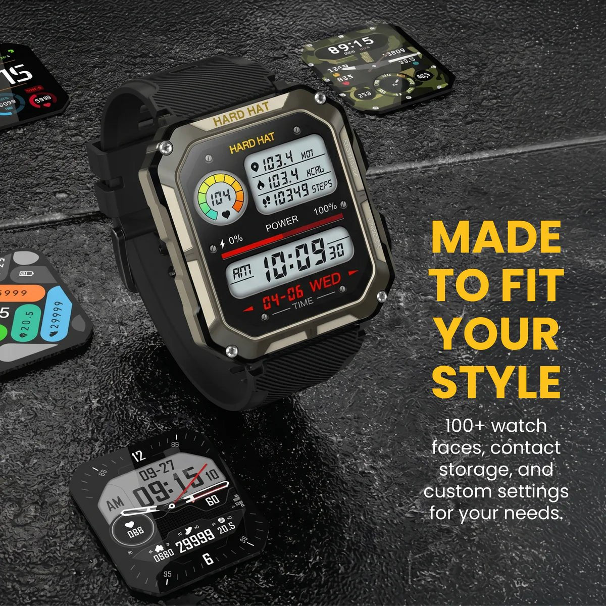 C20 Pro Military Smart Watch – Bluetooth Calls, IP68 Waterproof & Health Tracking