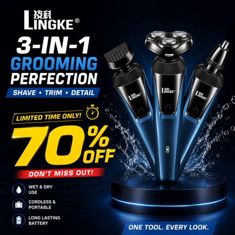 3-in-1 Electric Razor for Men with Trimmer and Shaver