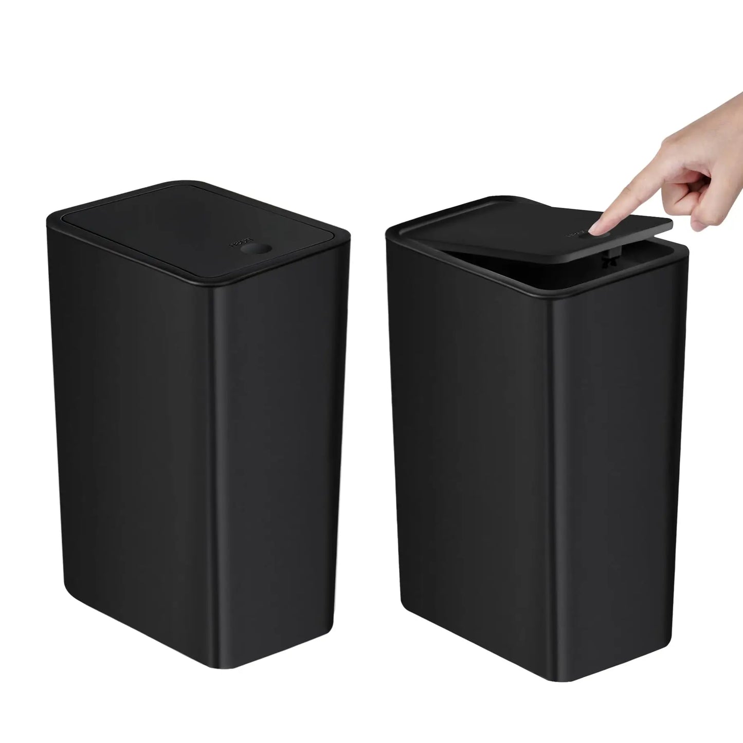 10L Bathroom Trash Can with Press-Top Lid