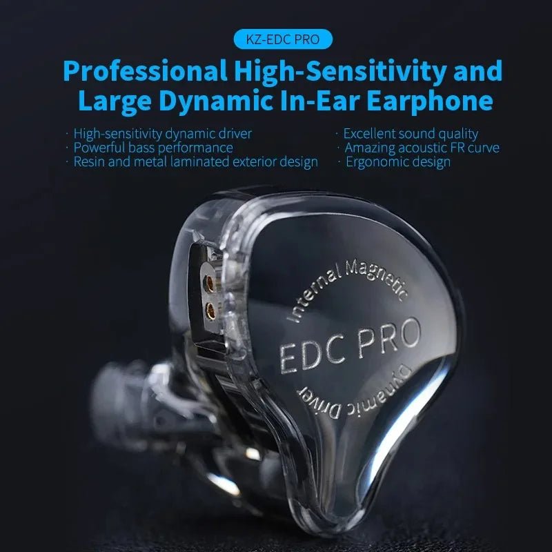 KZ EDC Pro In-Ear Wired Earphones – HiFi Bass, Noise Isolating