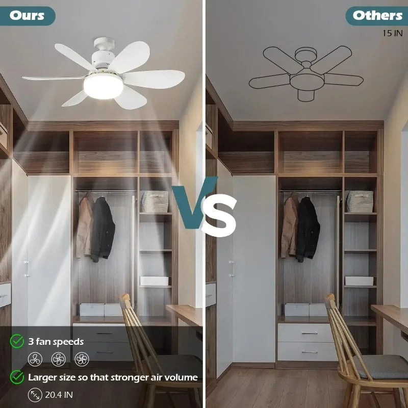 LED Ceiling Fan Light – E27, Remote Dimming, 30W