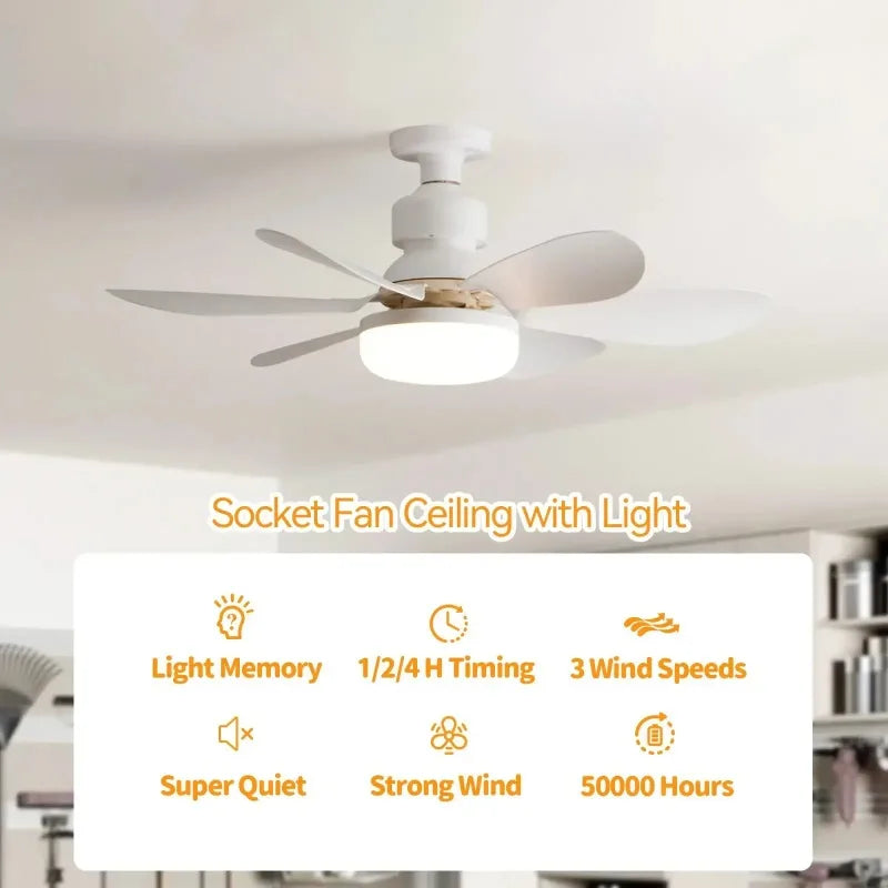LED Ceiling Fan Light – E27, Remote Dimming, 30W