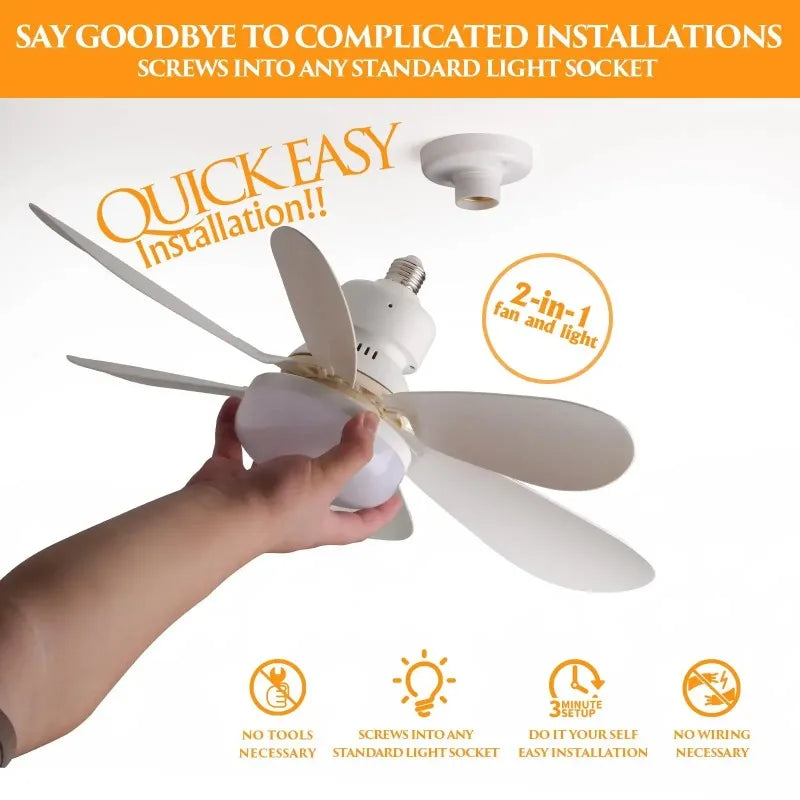 LED Ceiling Fan Light – E27, Remote Dimming, 30W