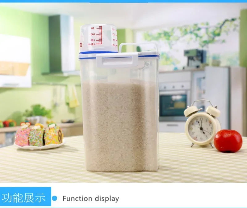 Pet Food Storage Container with Measuring Cup