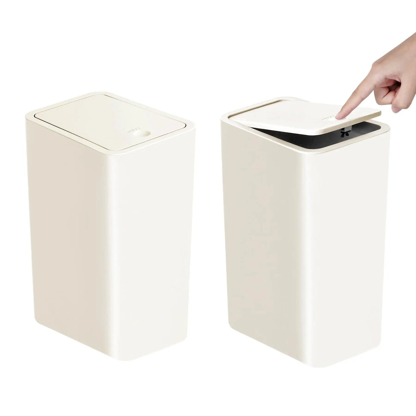 10L Bathroom Trash Can with Press-Top Lid
