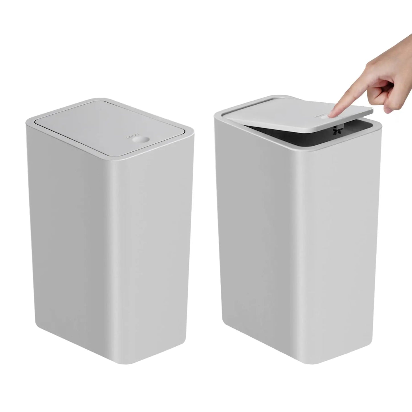 10L Bathroom Trash Can with Press-Top Lid