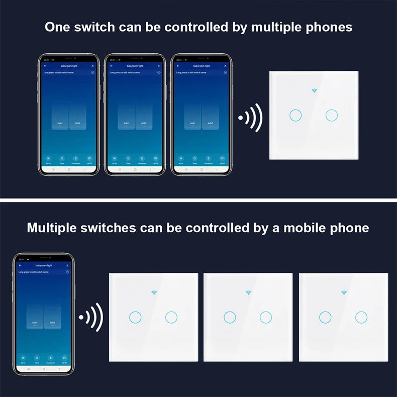 WiFi Smart Light Switch – No Neutral Wire, Alexa Compatible
