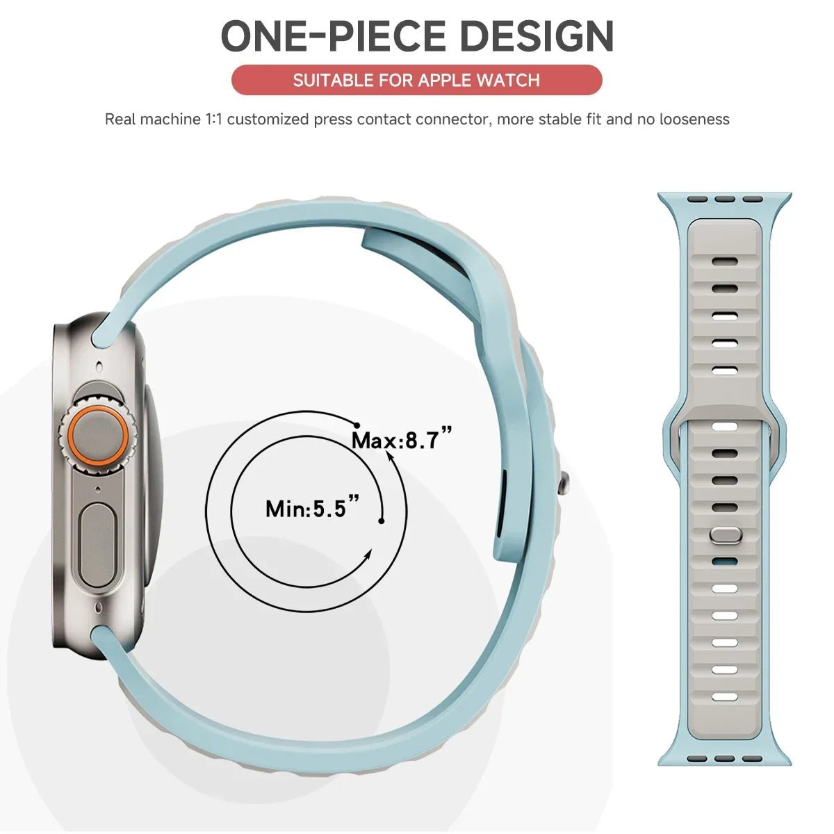 Soft Silicone Sport Band for Apple Watch (40mm-49mm)