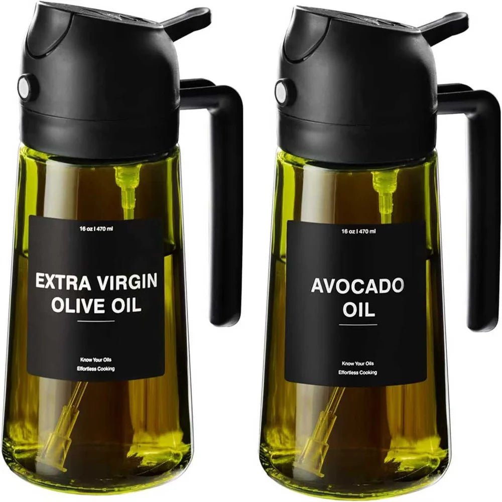 470ml Olive Oil Sprayer & Dispenser – 2-in-1 Glass Bottle