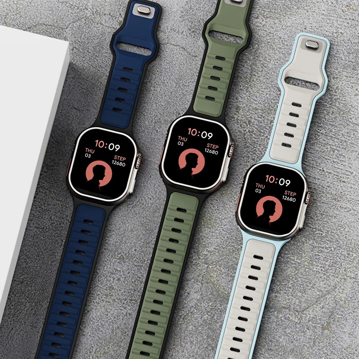 Soft Silicone Sport Band for Apple Watch (40mm-49mm)