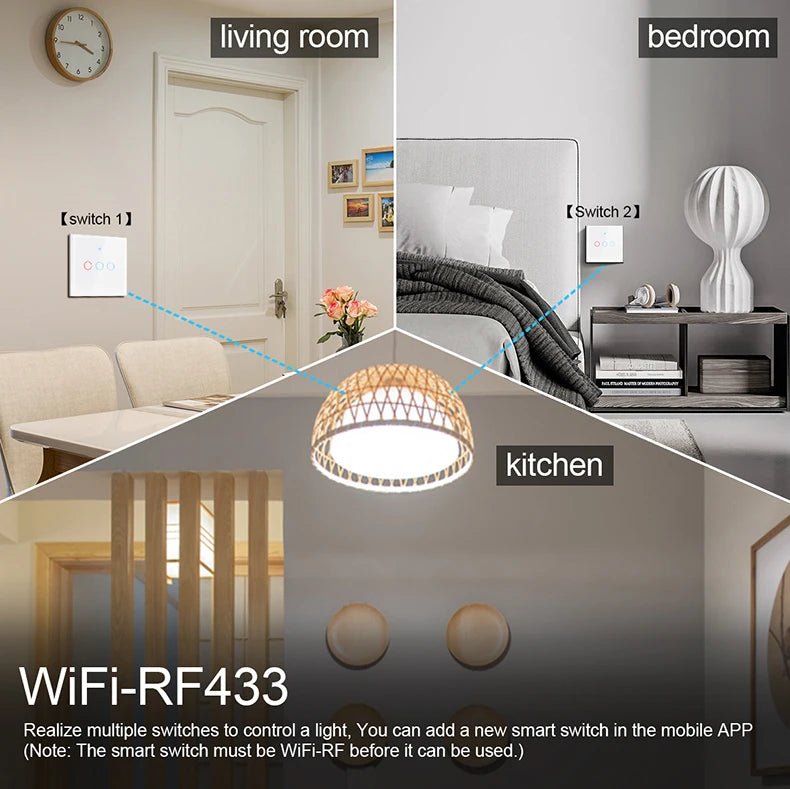 WiFi Smart Light Switch – No Neutral Wire, Alexa Compatible