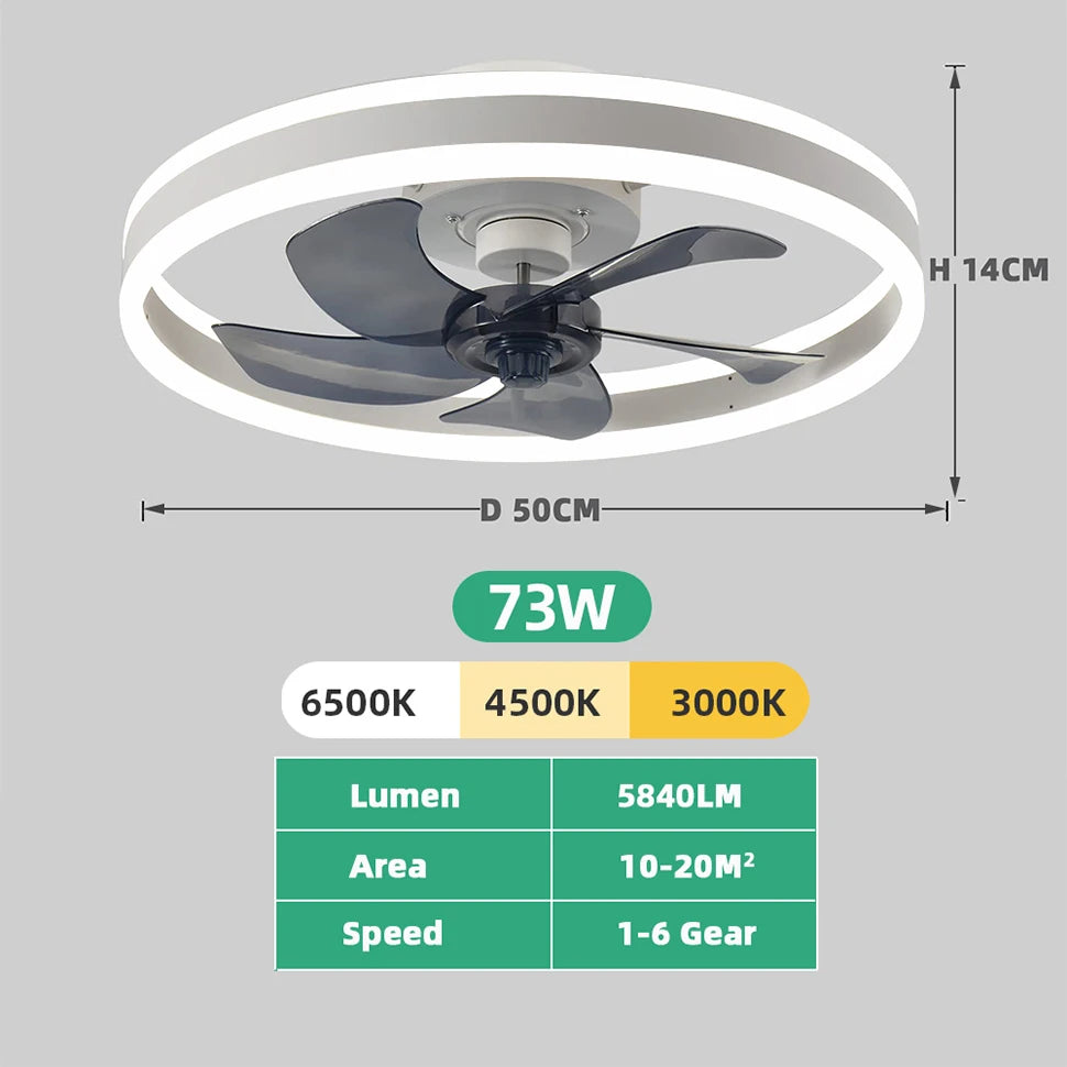 IRALAN Low-Profile LED Ceiling Fan with Remote Control