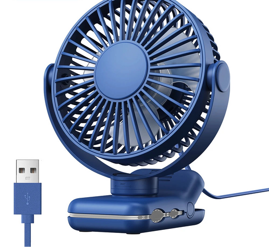 TOPK Portable Clip Desk Fan – USB, 720° Rotation