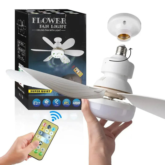 LED Ceiling Fan Light – E27, Remote Dimming, 30W