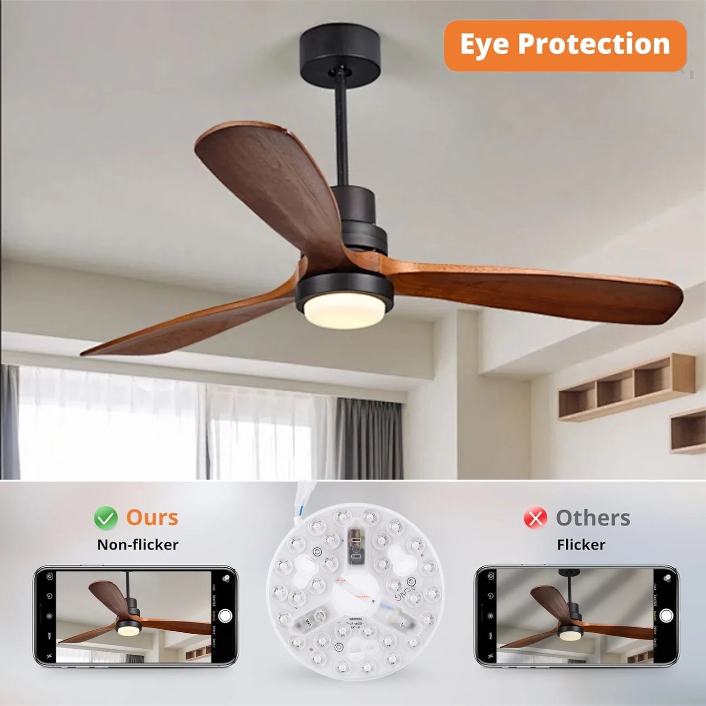 LED Ceiling Fan Light Kit – Retrofit, 3 Colours, Dimmable