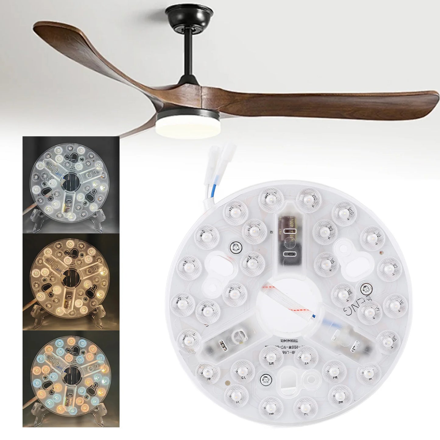 LED Ceiling Fan Light Kit – Retrofit, 3 Colours, Dimmable