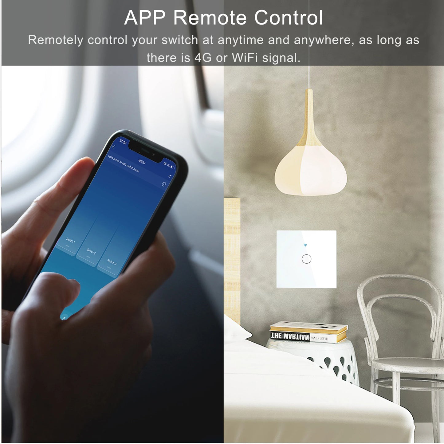 WiFi Smart Light Switch – No Neutral Wire, Alexa Compatible