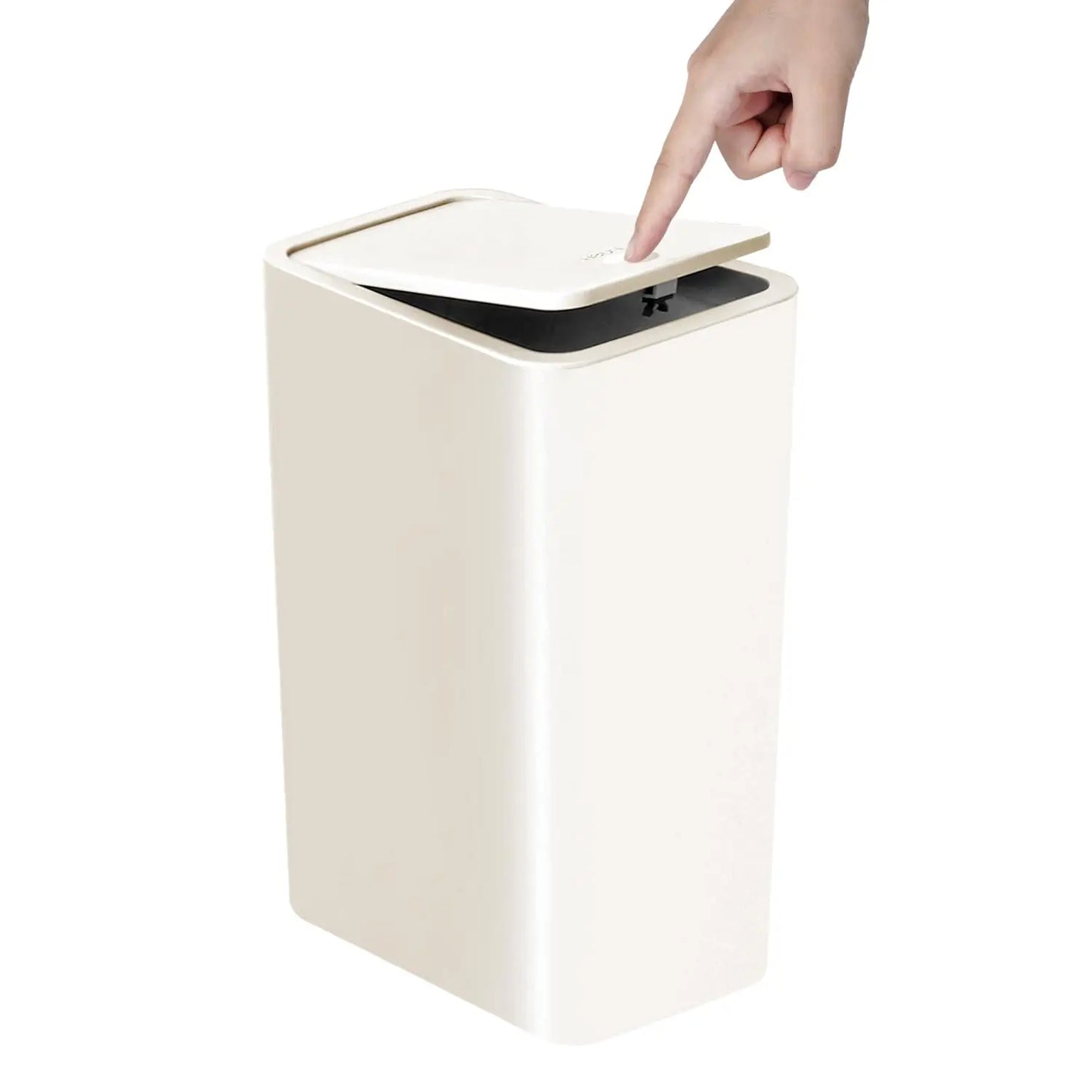 10L Bathroom Trash Can with Press-Top Lid
