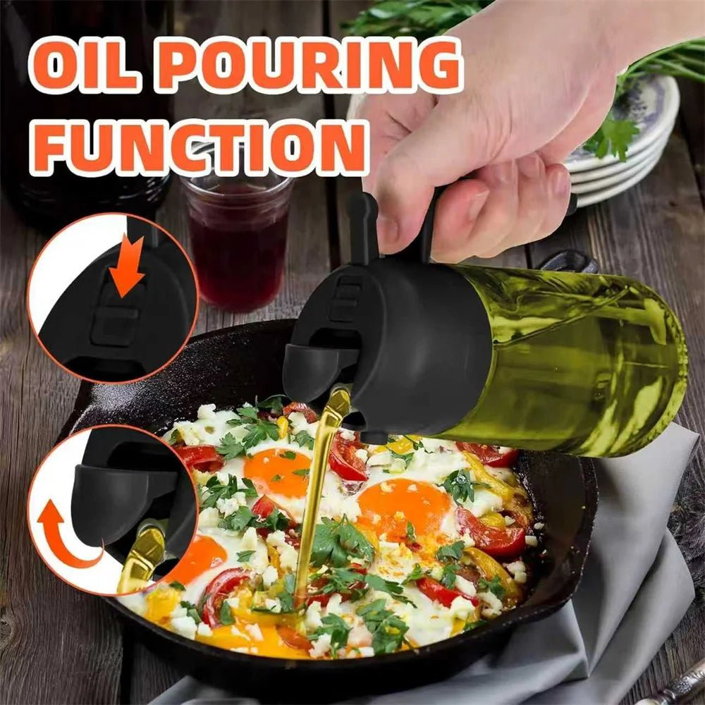 470ml Olive Oil Sprayer & Dispenser – 2-in-1 Glass Bottle