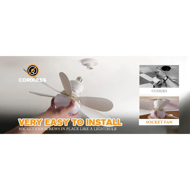 LED Ceiling Fan Light – E27, Remote Dimming, 30W