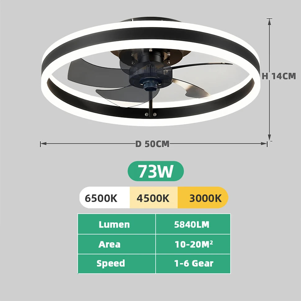 IRALAN Low-Profile LED Ceiling Fan with Remote Control