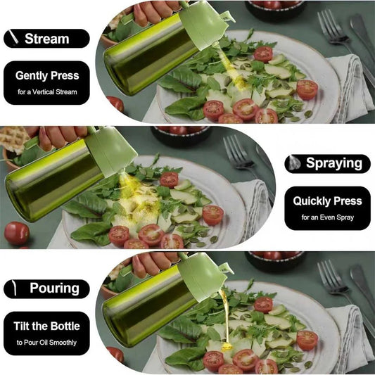 470ml Olive Oil Sprayer & Dispenser – 2-in-1 Glass Bottle