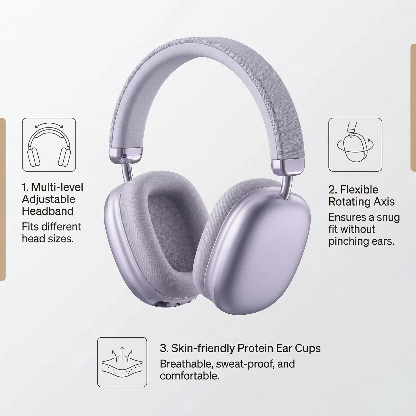 Wireless Over-Ear Headphones – Bluetooth 5.3, HiFi Stereo Sound, Foldable Design, Adjustable Headband